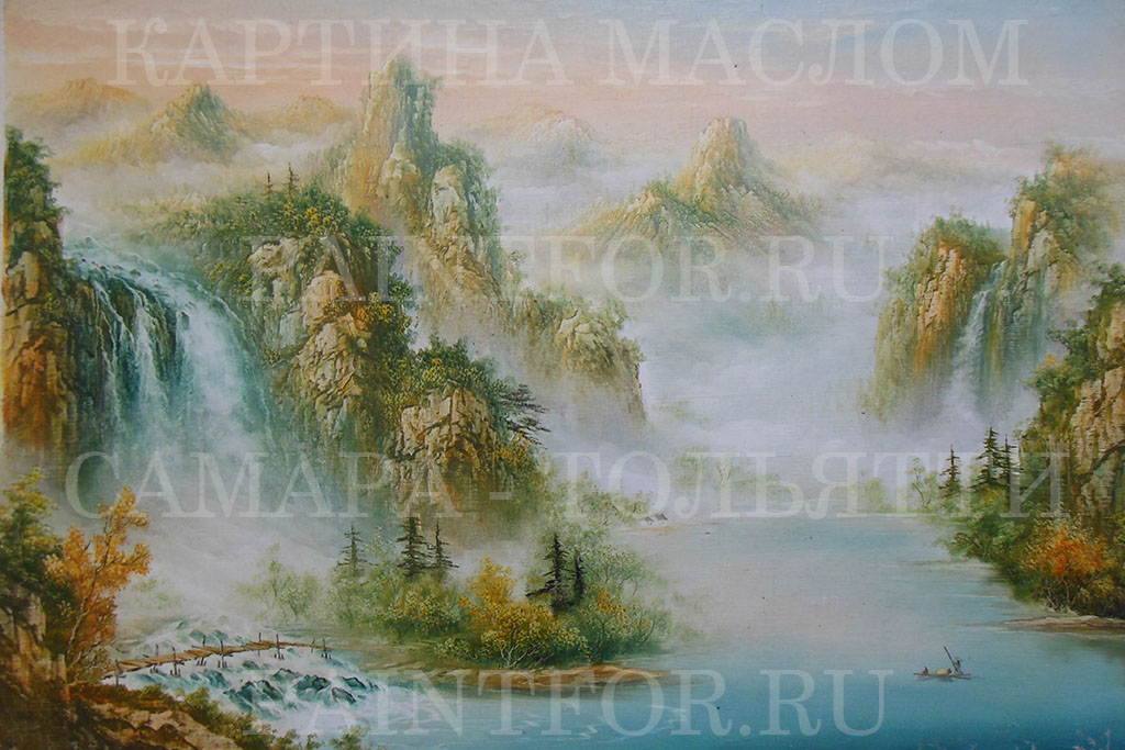 Картина маслом Горный пейзаж 60х90